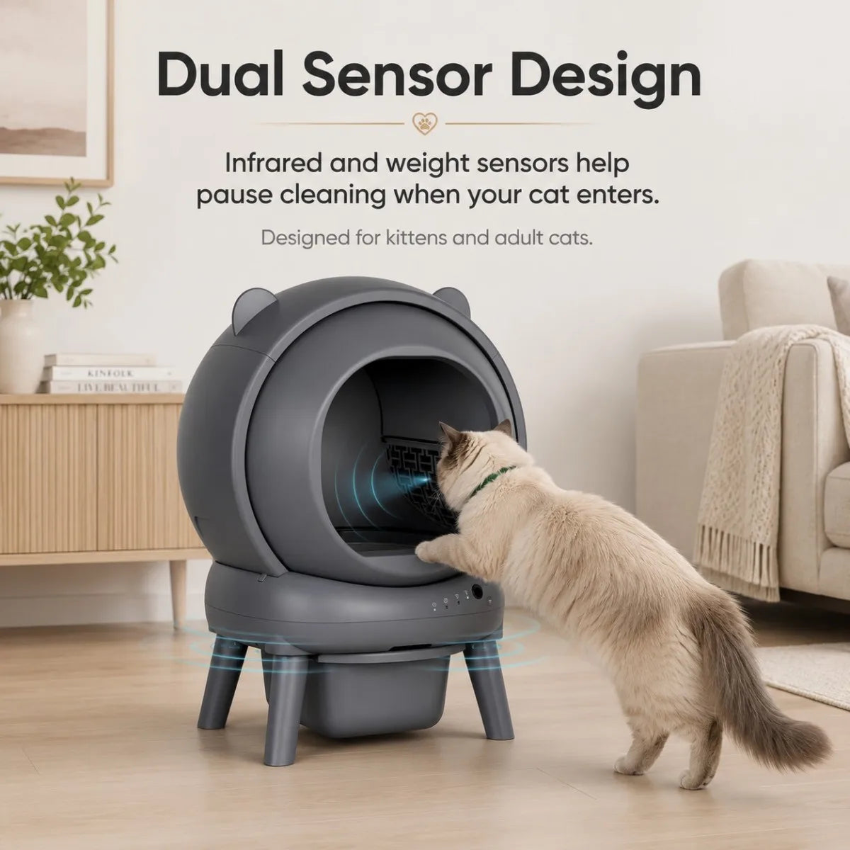 Cumrige Automatic Self-Cleaning Cat Litter Box with Smart App Control and Safety Sensors for Multiple Cats Household - Whiskersnwigglesshop