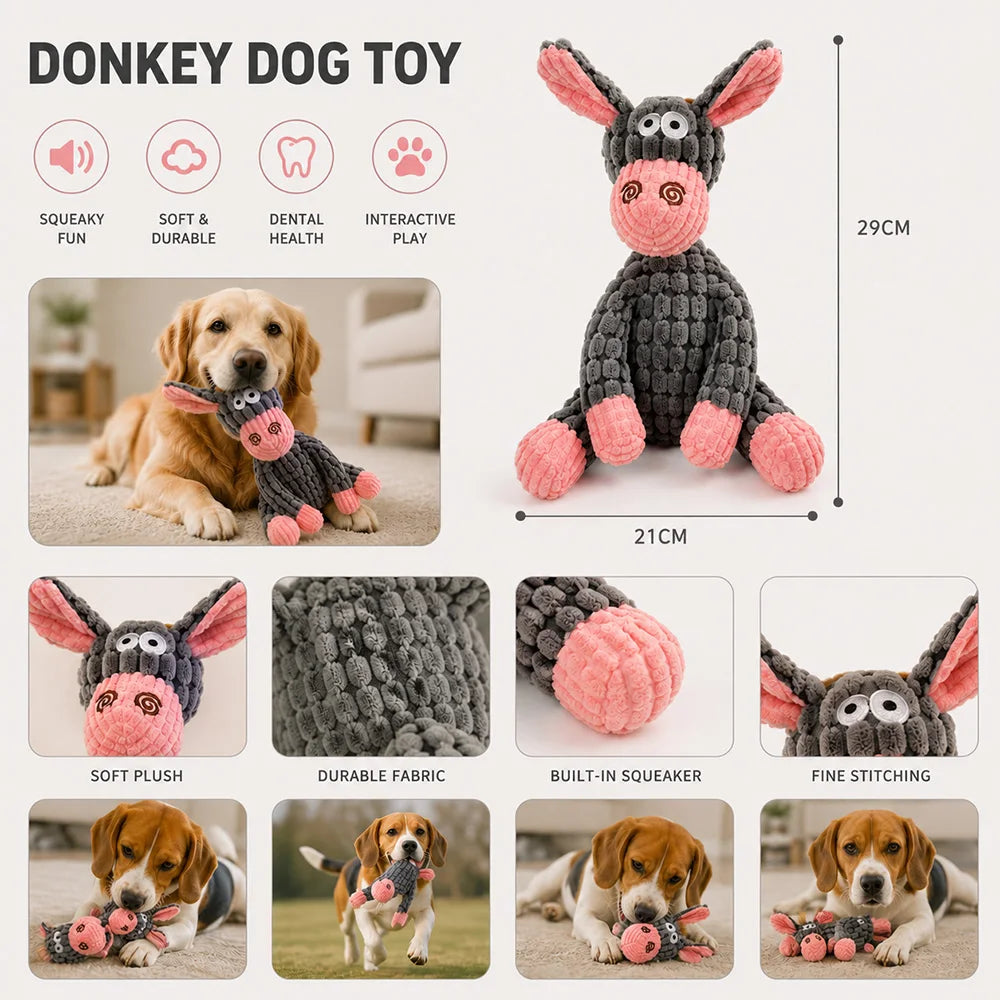 Pet Plush Toy with Squeaker for Dogs & Puppies