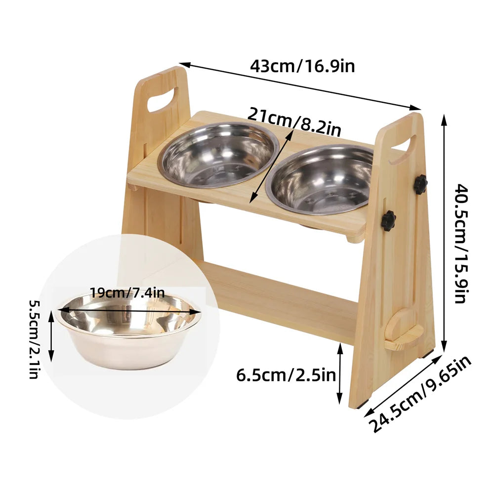 Adjustable Raised Feeder Stand/Feeder Station for Large Medium Small Pets