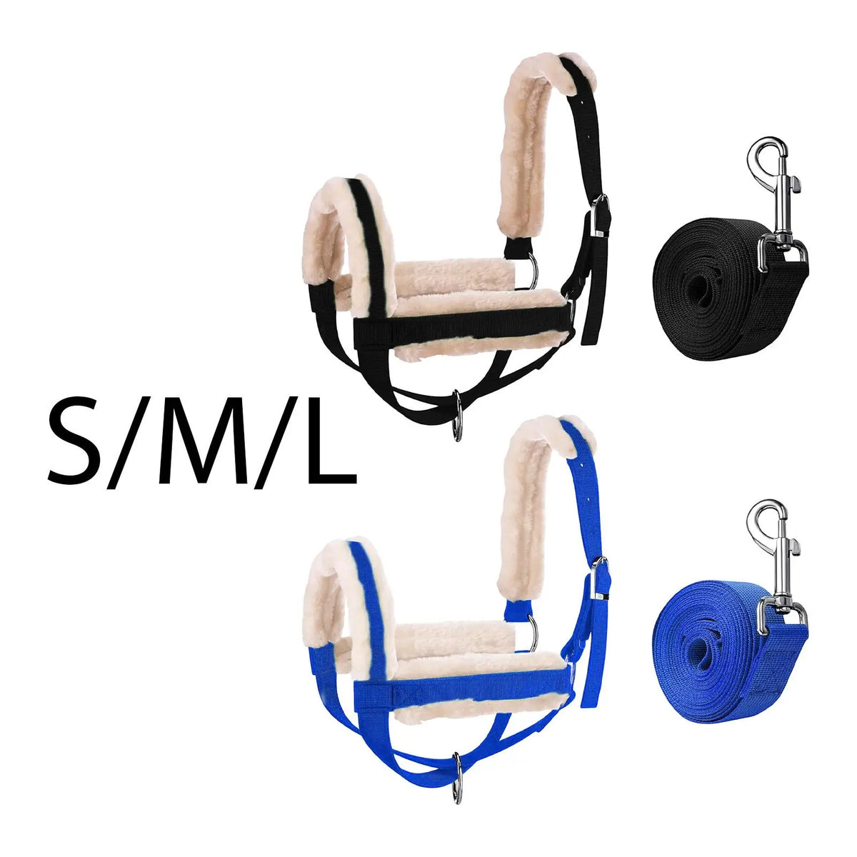 Professional Farm Ranch Animal Bridle Adjustable Nylon Halter with Lead Rope