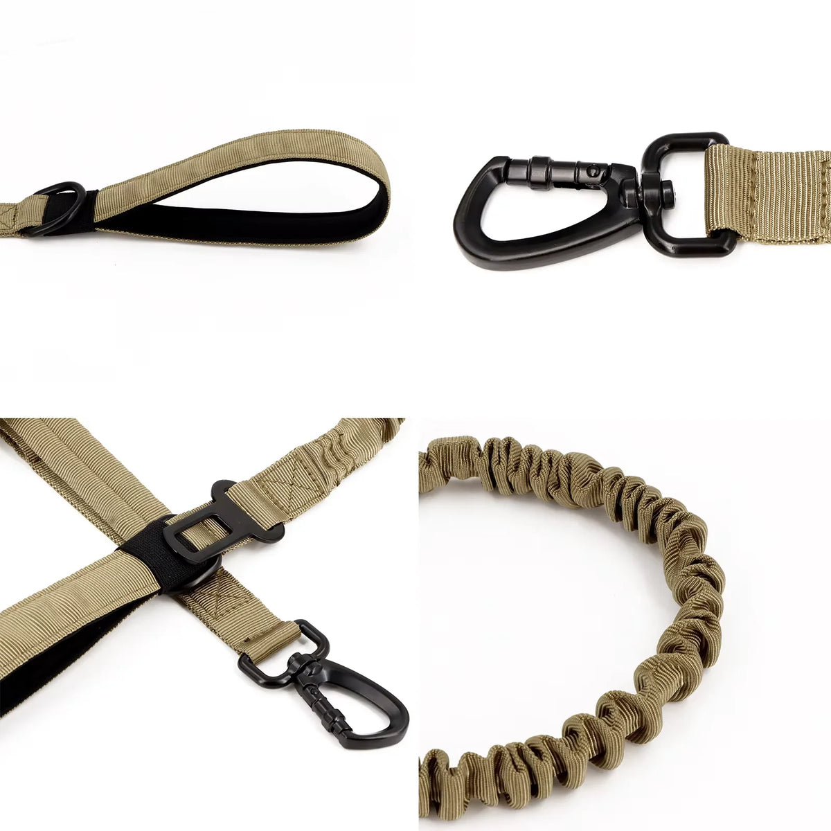 Adjustable Dog Leash with Quick Release and 2 Control Handles