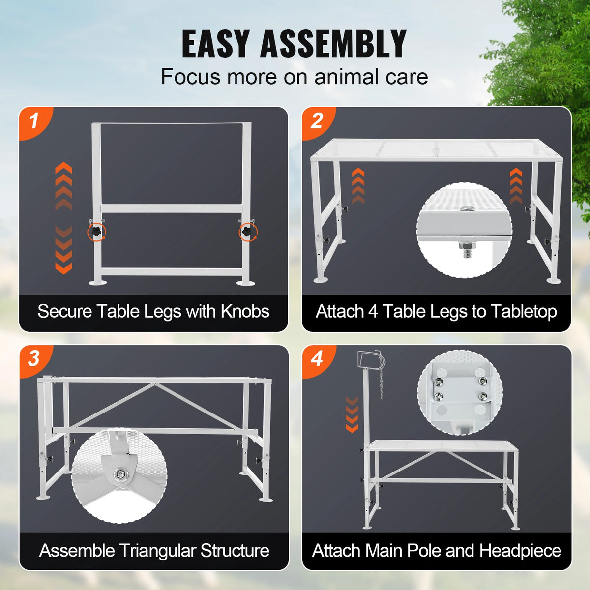 Goat & Sheep Livestock Metal Stand for Milking/Shearing - Stand 21" to 33" Adjustable Height - Whiskersnwigglesshop