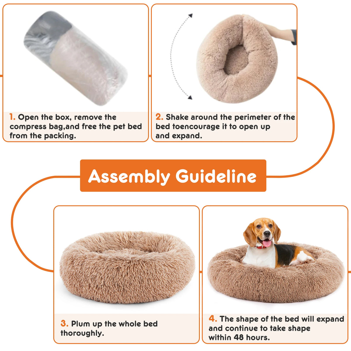 Calming Dog Bed for Medium to Large Dogs with Anti-Slip