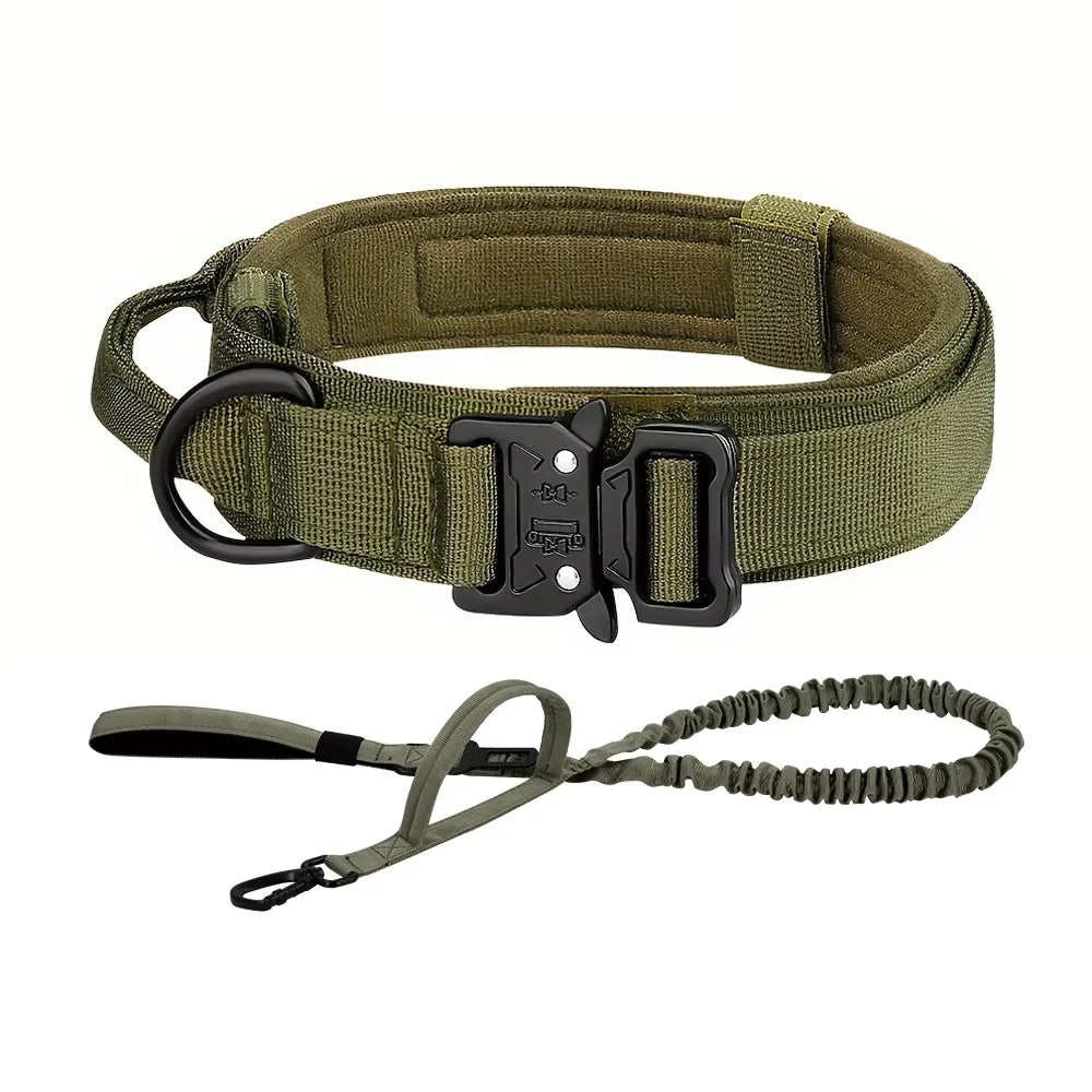 Adjustable Tactical Dog Training Collar And Leash Set with Control Handle Lead Collar
