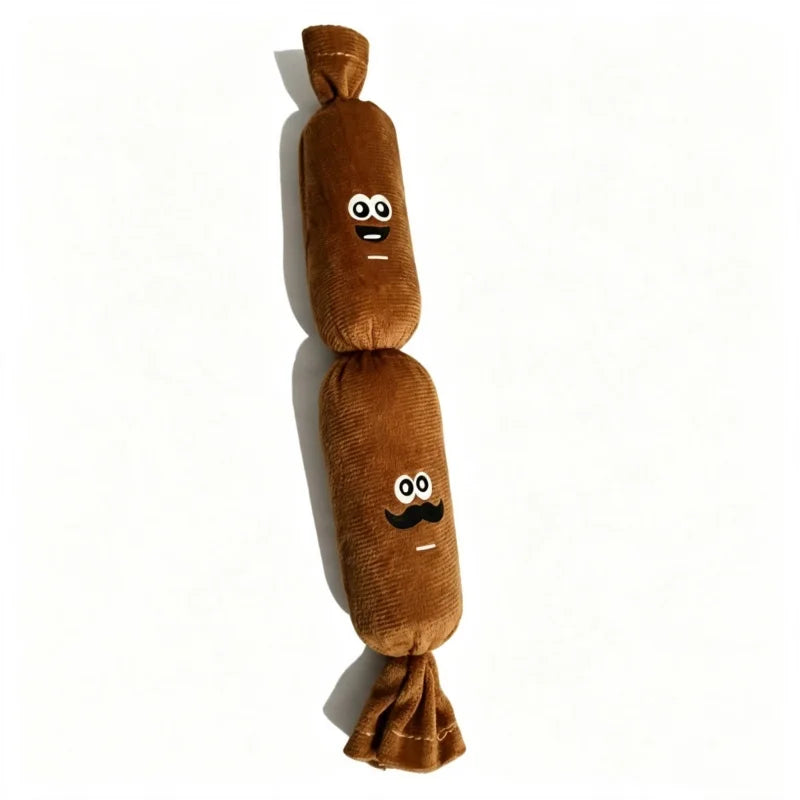 Sausage Shaped Squeaky Plush Dog Toy