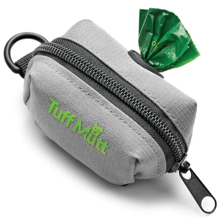Dog Poop Bag Holder with Velcro Attachment - Durable Fabric Poop Bag Dispenser for Leashes - Includes Starter Roll for Easy Cle