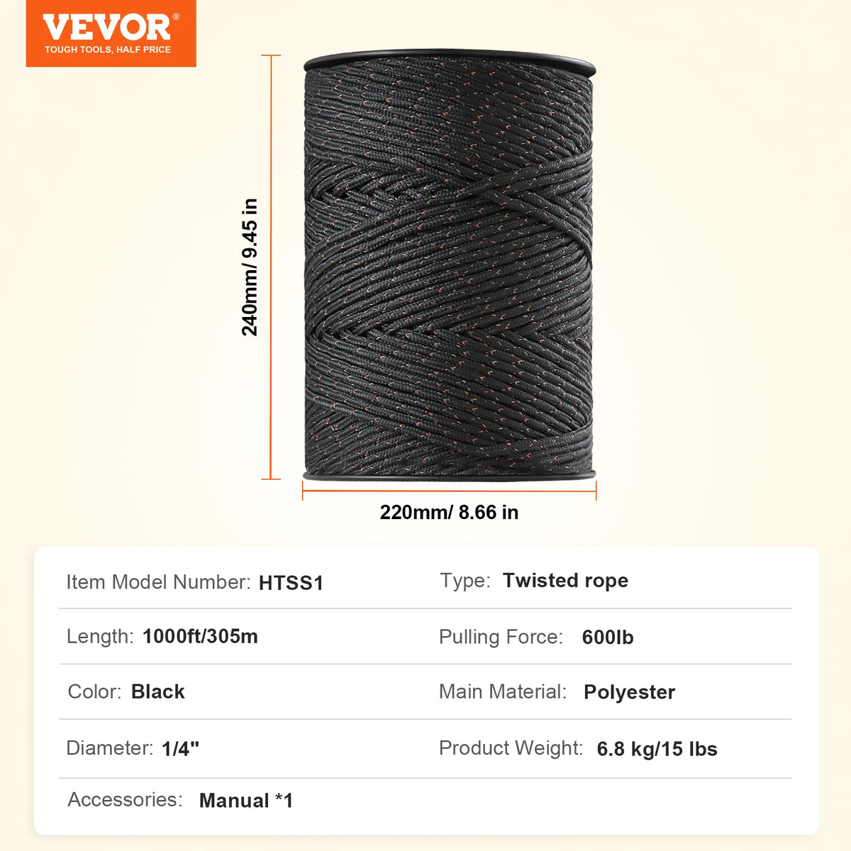 VEVOR Electric Fence Wire 1000Ft/3366Ft Polywire for Reliable Conductivity - Whiskersnwigglesshop