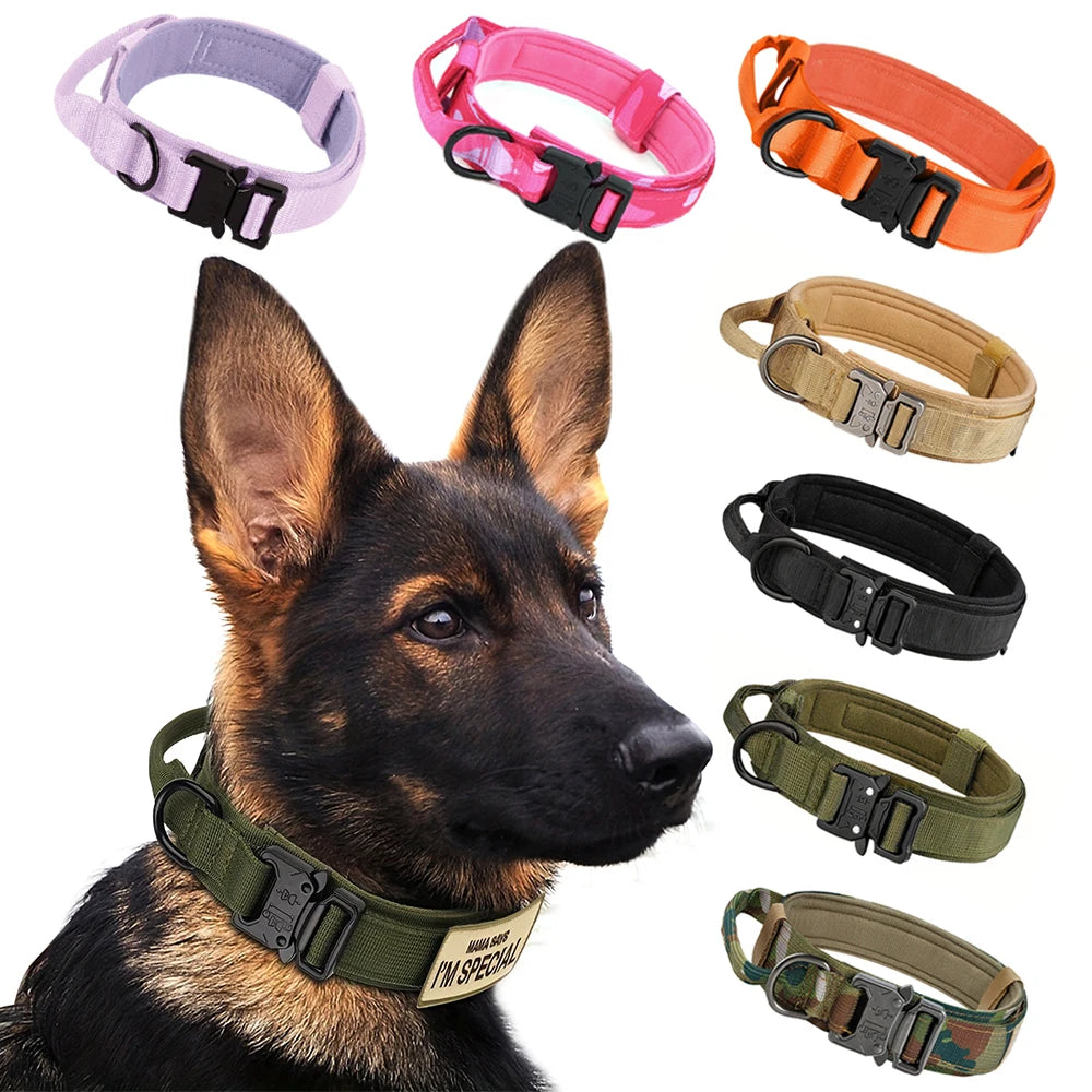 Adjustable Tactical Dog Training Collar And Leash Set with Control Handle Lead Collar