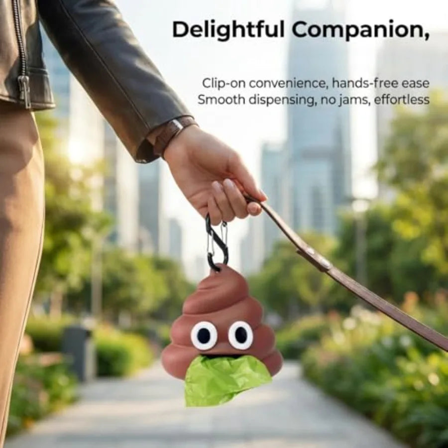 Cute Poop Shaped - Dog Poop Bag Dispenser for Dog Leash