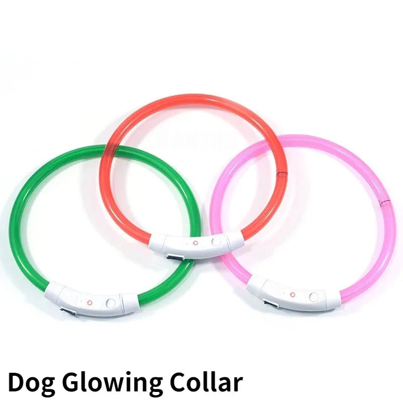 Rechargeable Fiber Optic Night Glow Dog Collar for Enhanced Visability