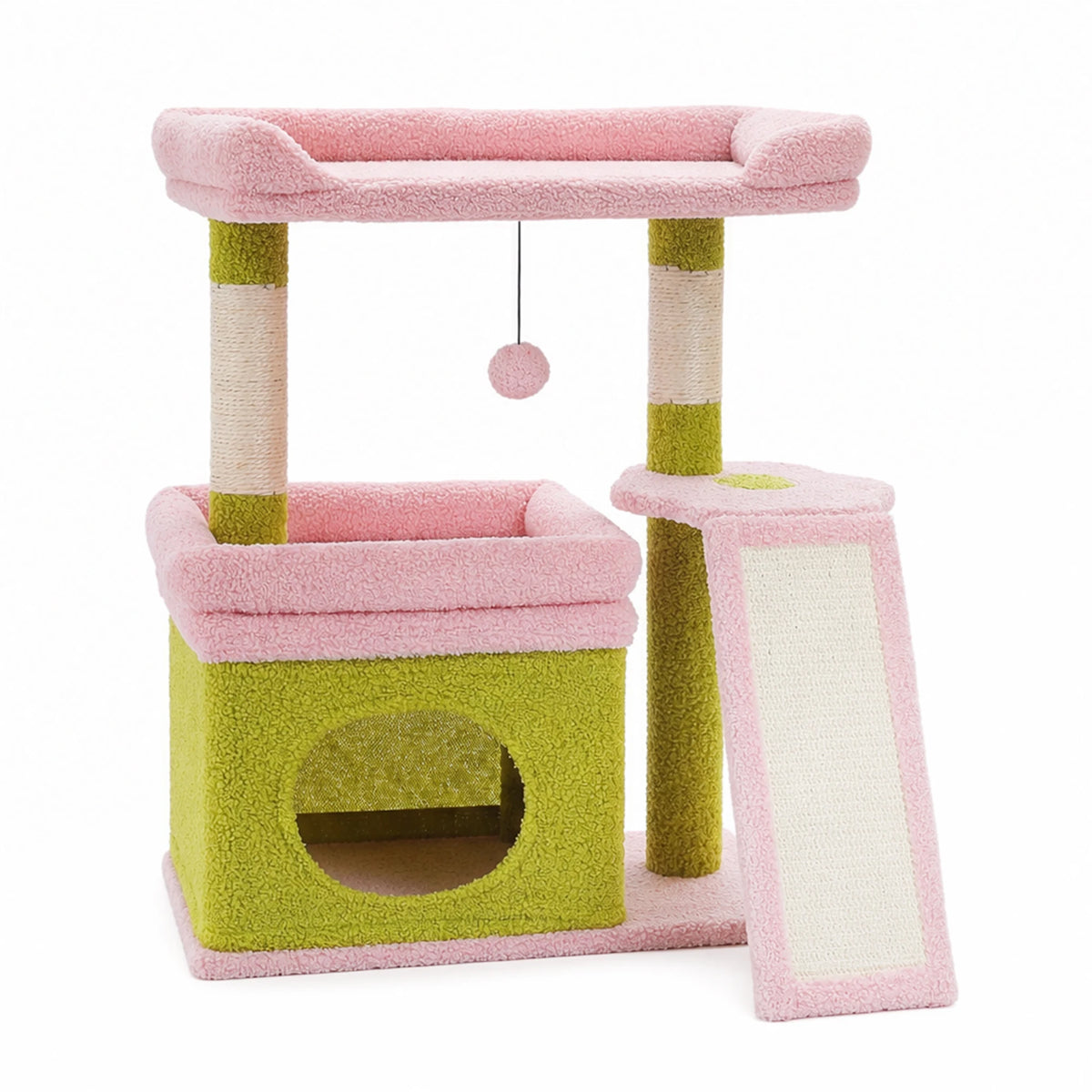 Small Cat Tree Tower with Sisal Scratching Post and Pad for Indoor Cat
