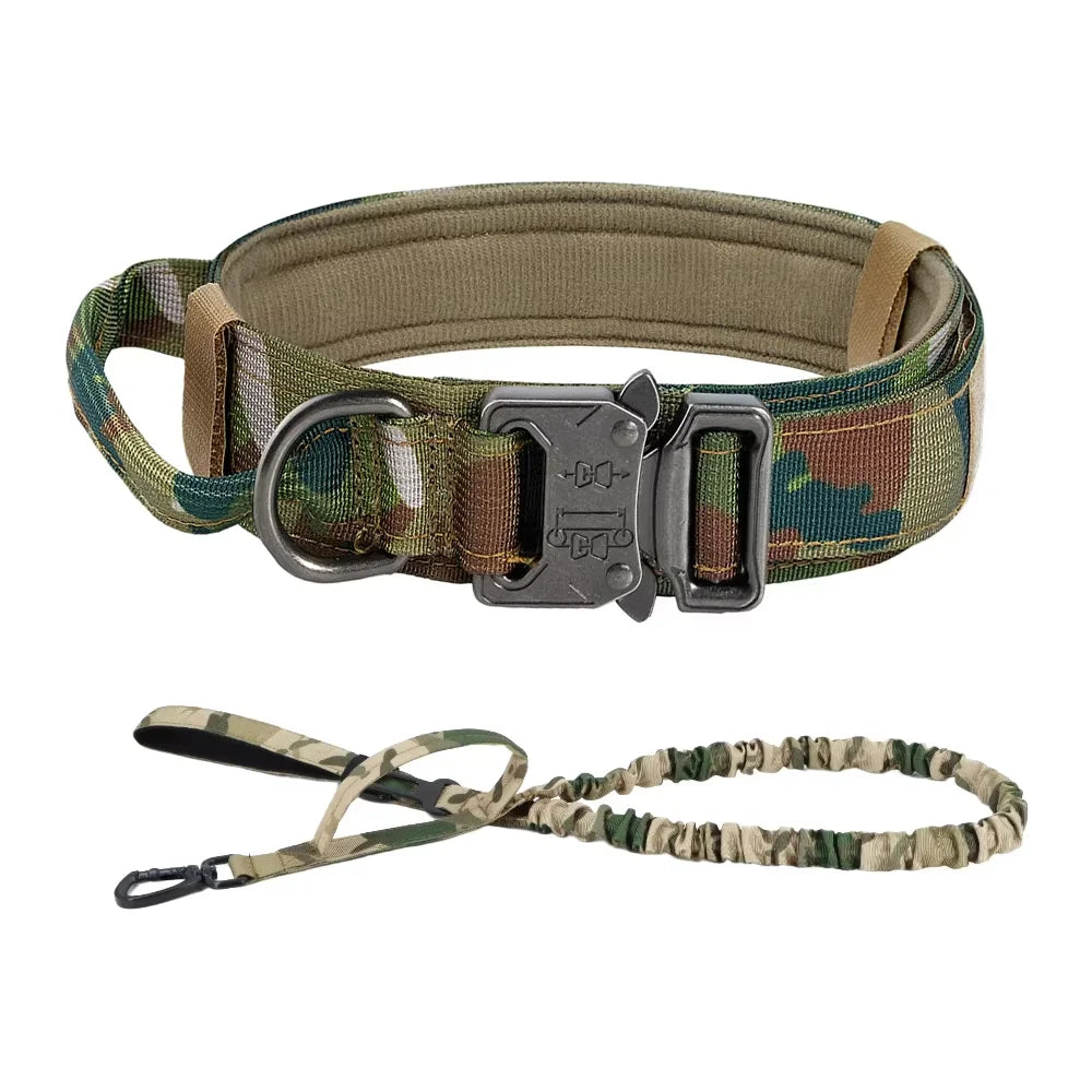 Adjustable Tactical Dog Training Collar And Leash Set with Control Handle Lead Collar