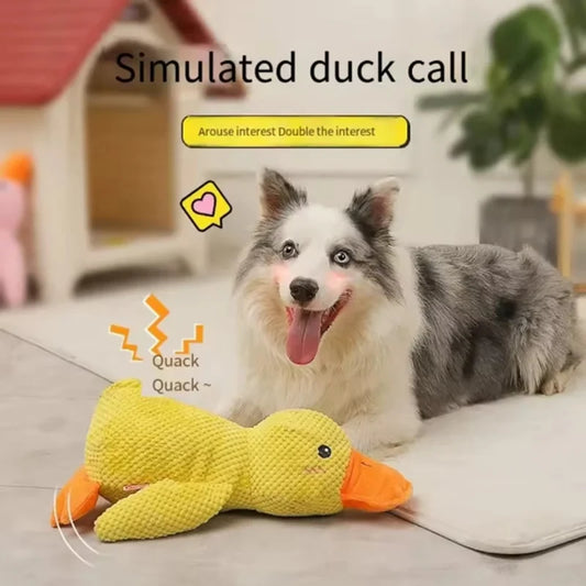 Yellow Duck Plush Dog Toy