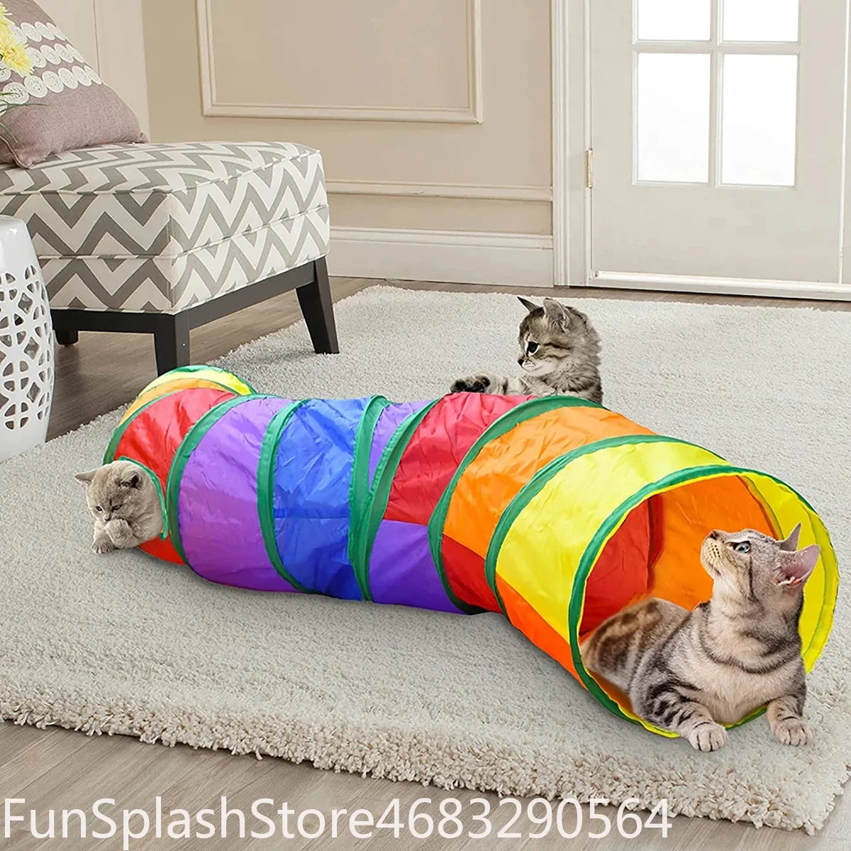 Foldable Interactive Cat Tunnel Tube Pet Toy For Kitten Indoor Entertainment Relieve Boredom