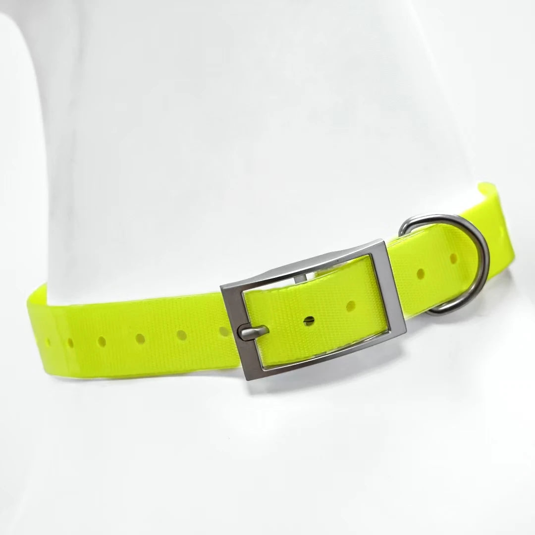 2.5cm Wide Heavy Duty TPU Waterproof Dog Collar in 8 Colors