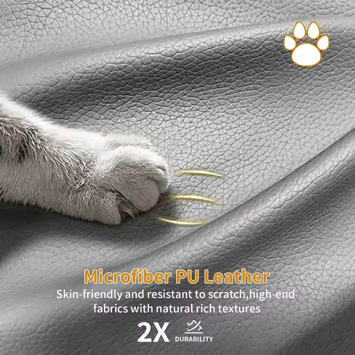 Bingopaw Human Size Dog Bed for Adults & Pets with Scratch-Proof PU Leather Edge, High Density Foam with Washable Cover