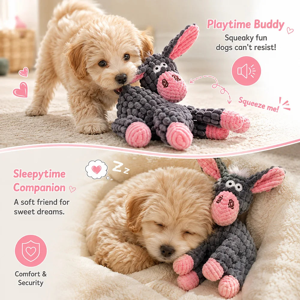 Pet Plush Toy with Squeaker for Dogs & Puppies