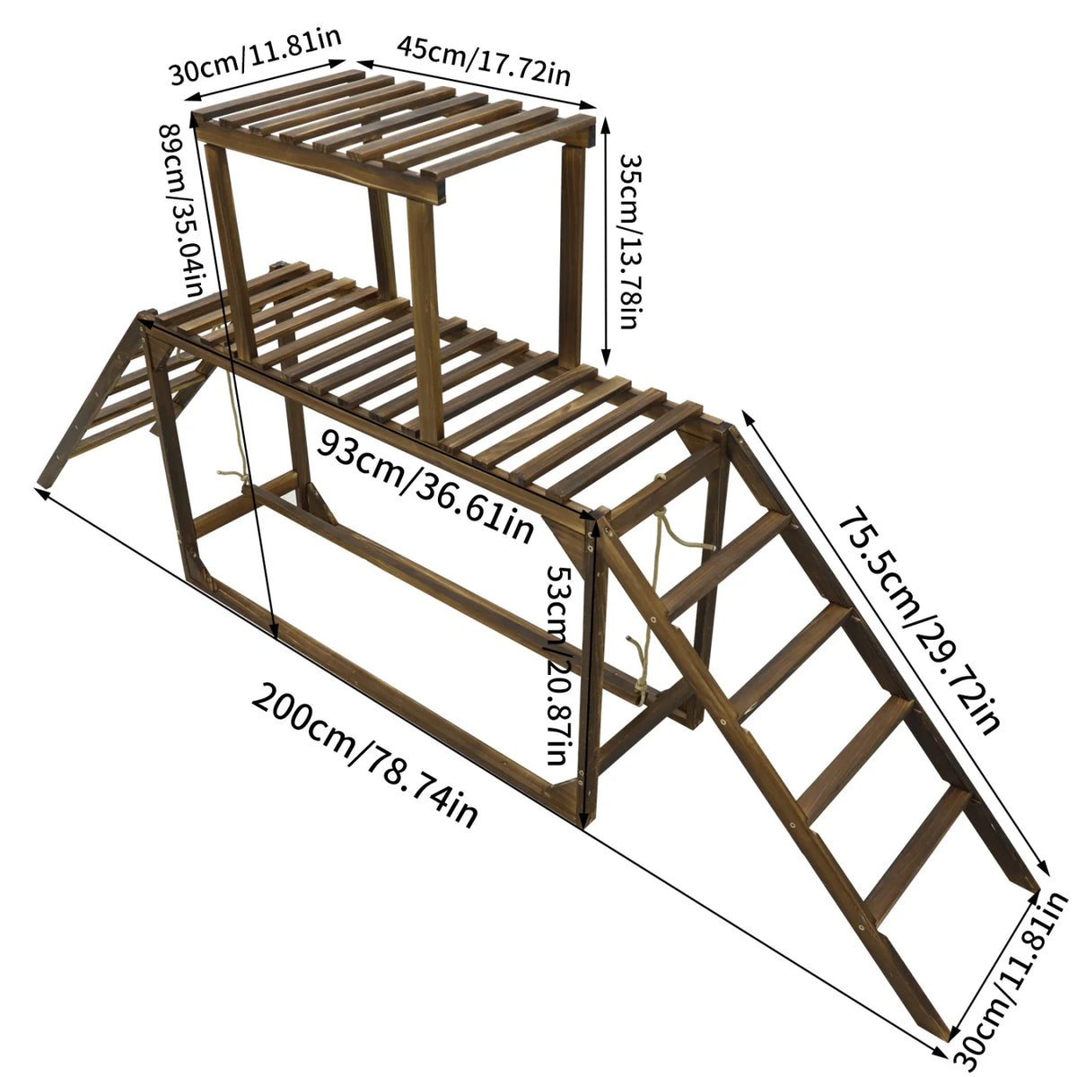 Pine Wood Chicken Perch Swing Roosting Bars with Swing & Ladder Activity