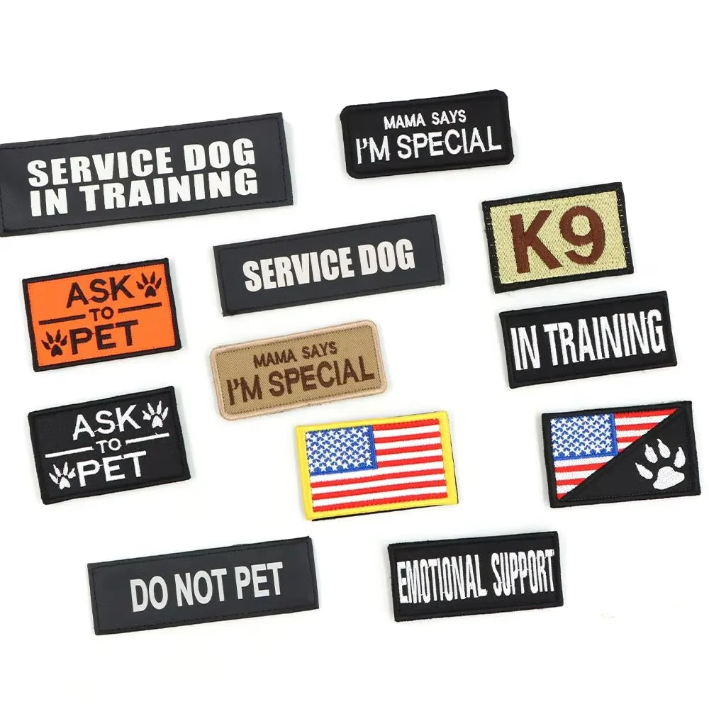 12 Pieces Tactical Patch Bundle For Dog Vest Harness (Harness not included)