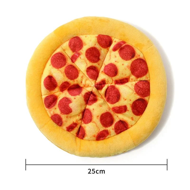 New Plush Dog Toy Doughnut Pizza Squeaky Toys