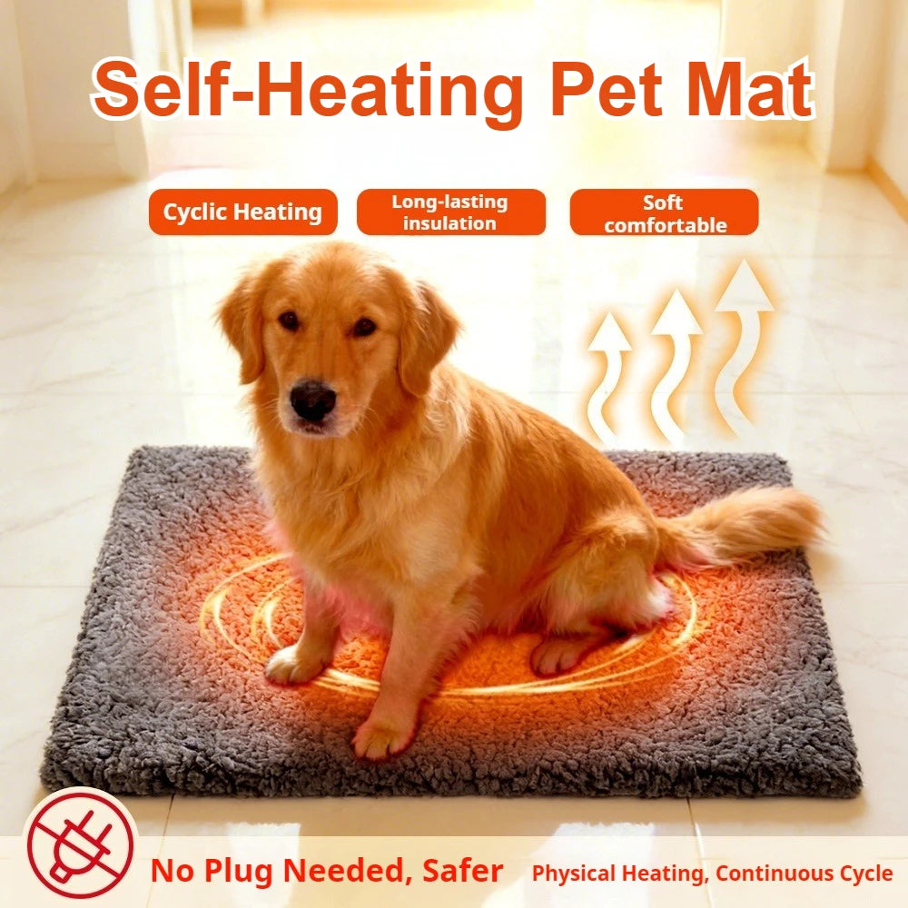 Self-Warming Heating Pad for Cats & Dogs With Anti-Slip and Washable Cover