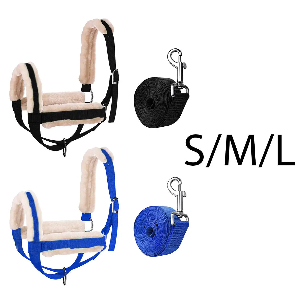 Professional Farm Ranch Animal Bridle Adjustable Nylon Halter with Lead Rope