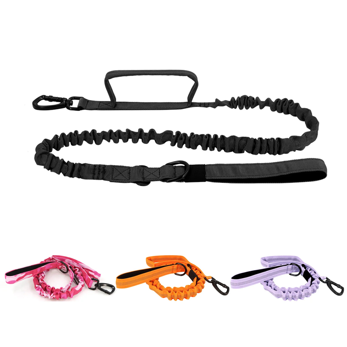 Adjustable Dog Leash with Quick Release and 2 Control Handles
