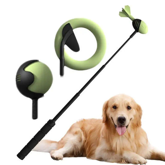 Dog Throwing Ball Toy with Pet Tennis Launcher Pole
