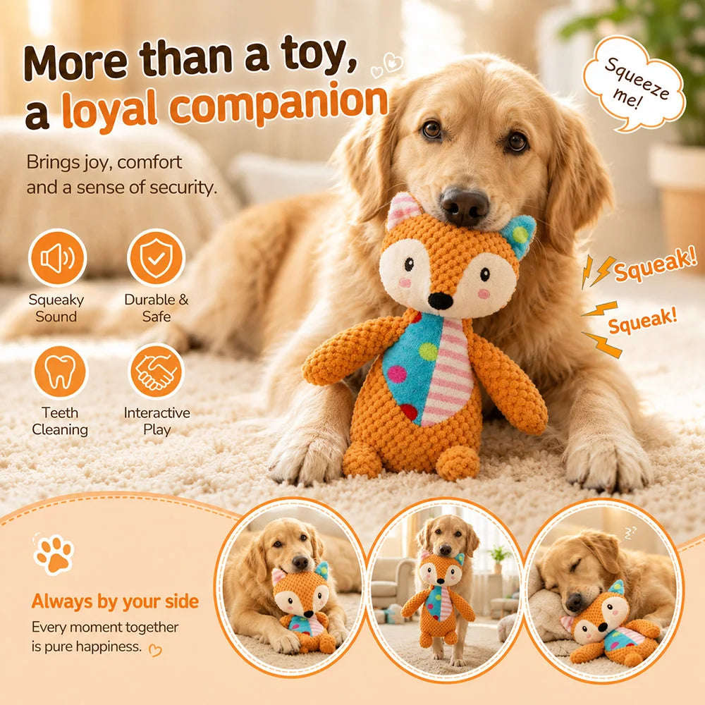 Pet Plush Toy with Squeaker for Dogs & Puppies