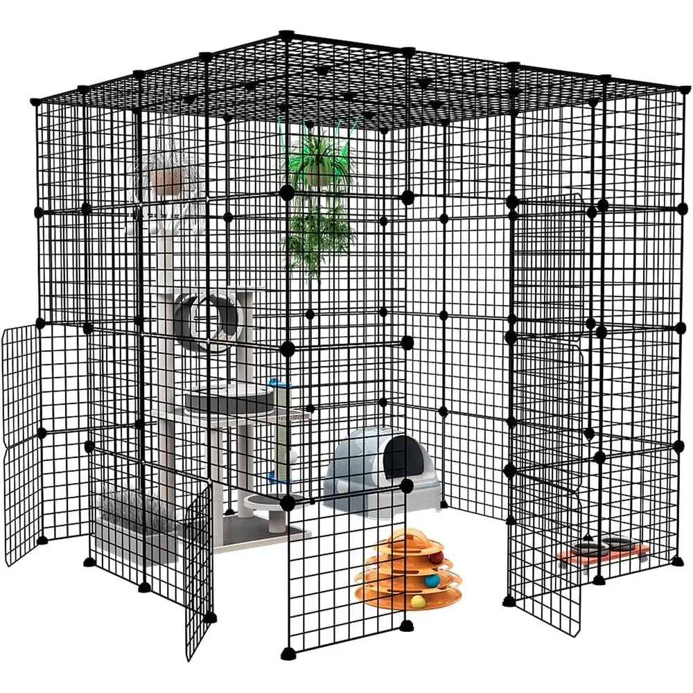 Large Cat Enclosure for Indoor With Detachable Panels