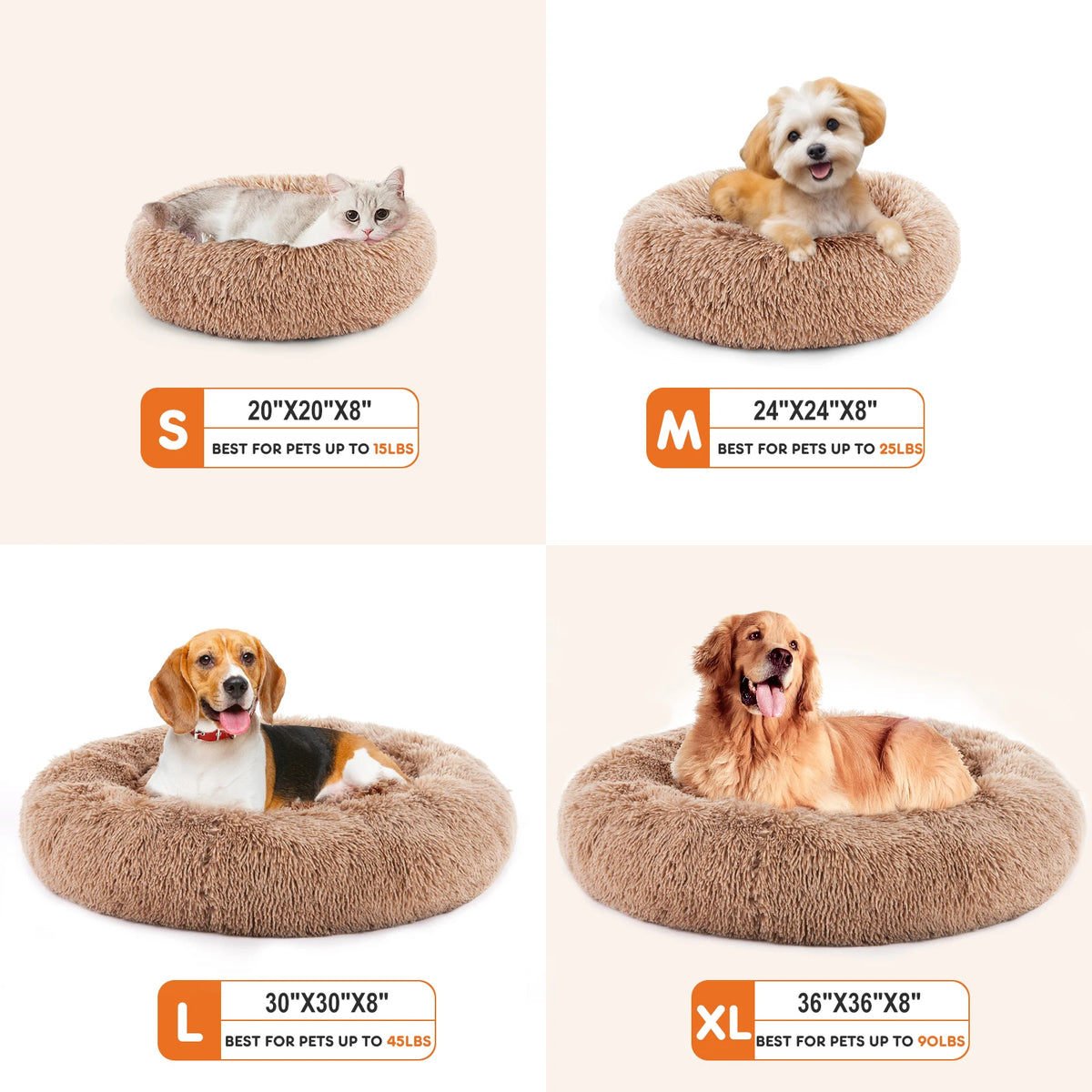 Calming Dog Bed for Medium to Large Dogs with Anti-Slip
