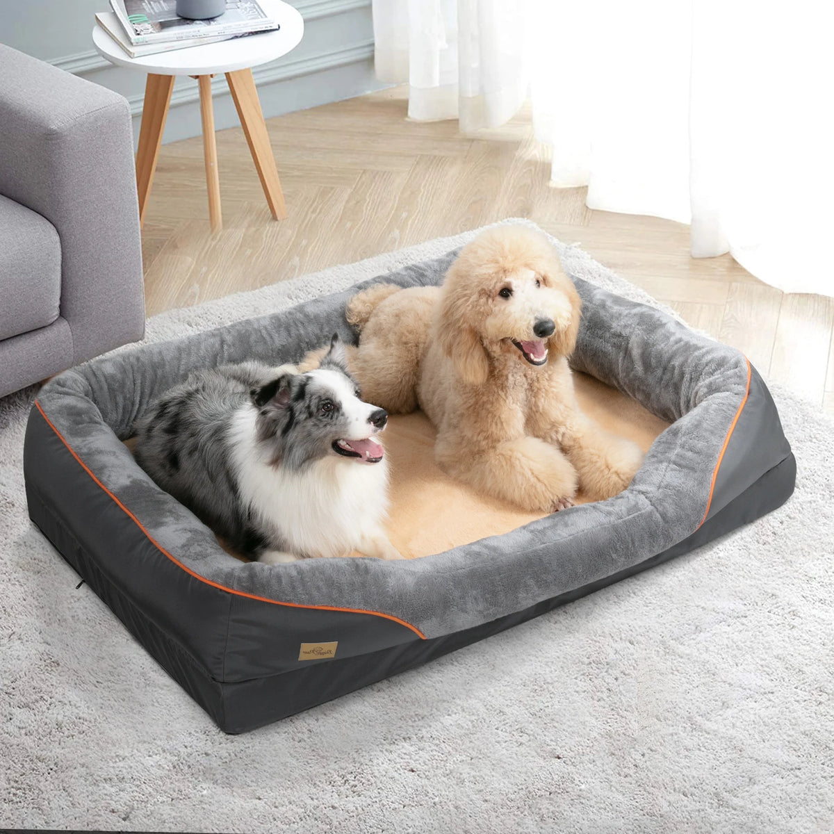 Large Soft Comfortable Dog Bed With Removable Warm Fleece and Washable Cover