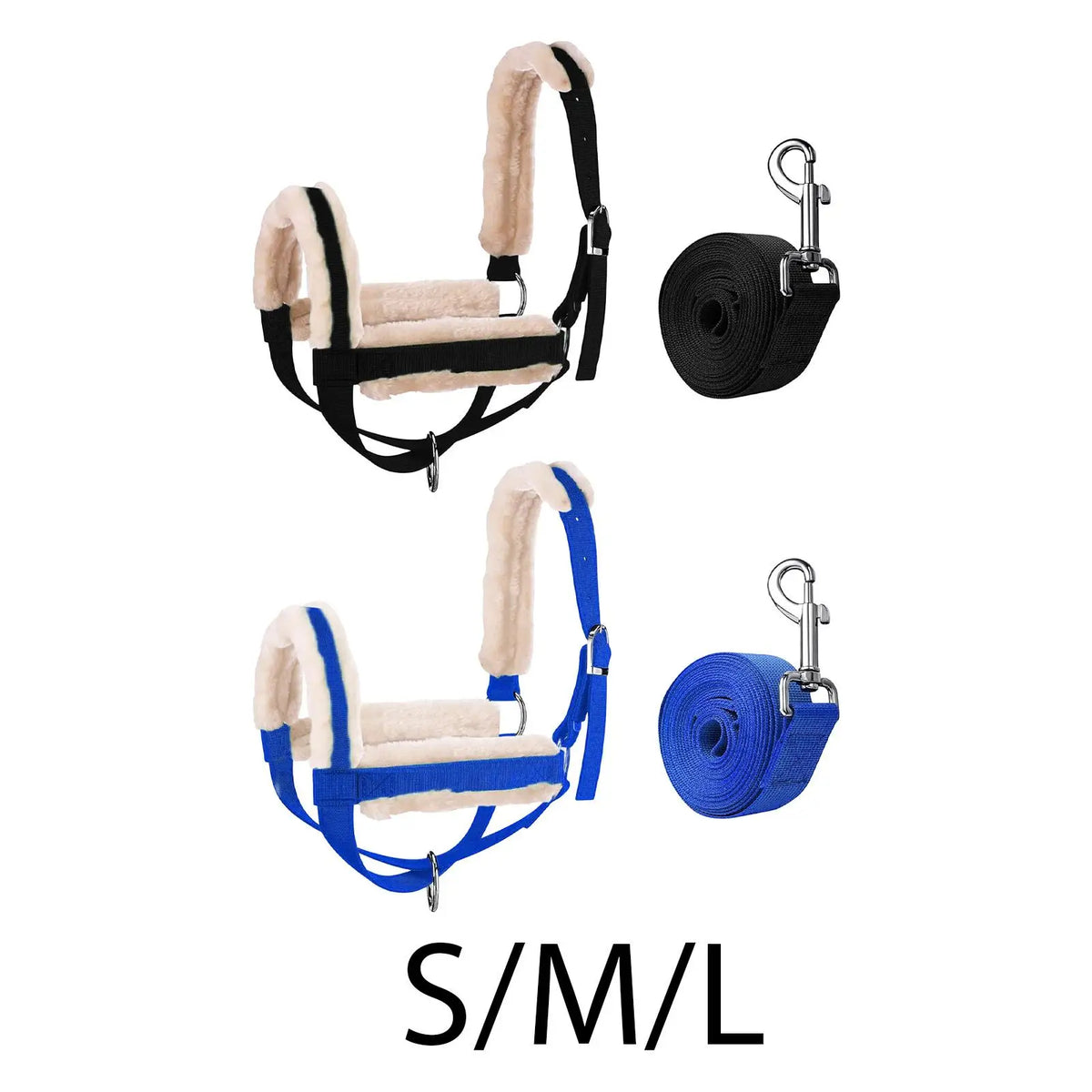 Professional Farm Ranch Animal Bridle Adjustable Nylon Halter with Lead Rope