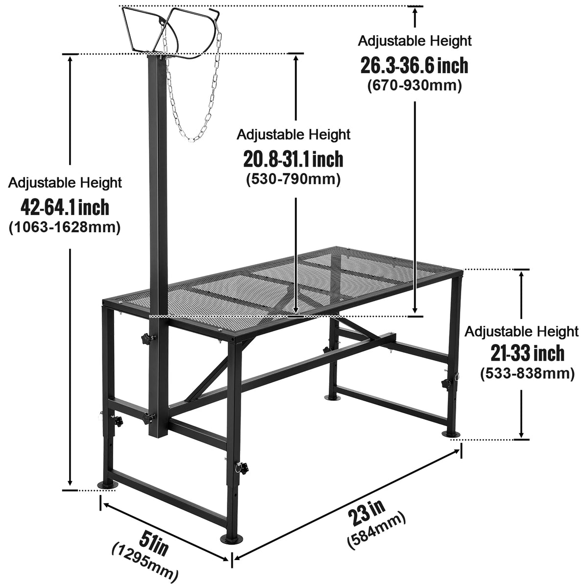 Goat & Sheep Livestock Metal Stand for Milking/Shearing - Stand 21" to 33" Adjustable Height - Whiskersnwigglesshop