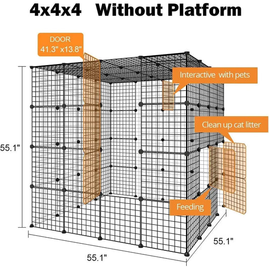Large Cat Enclosure for Indoor With Detachable Panels