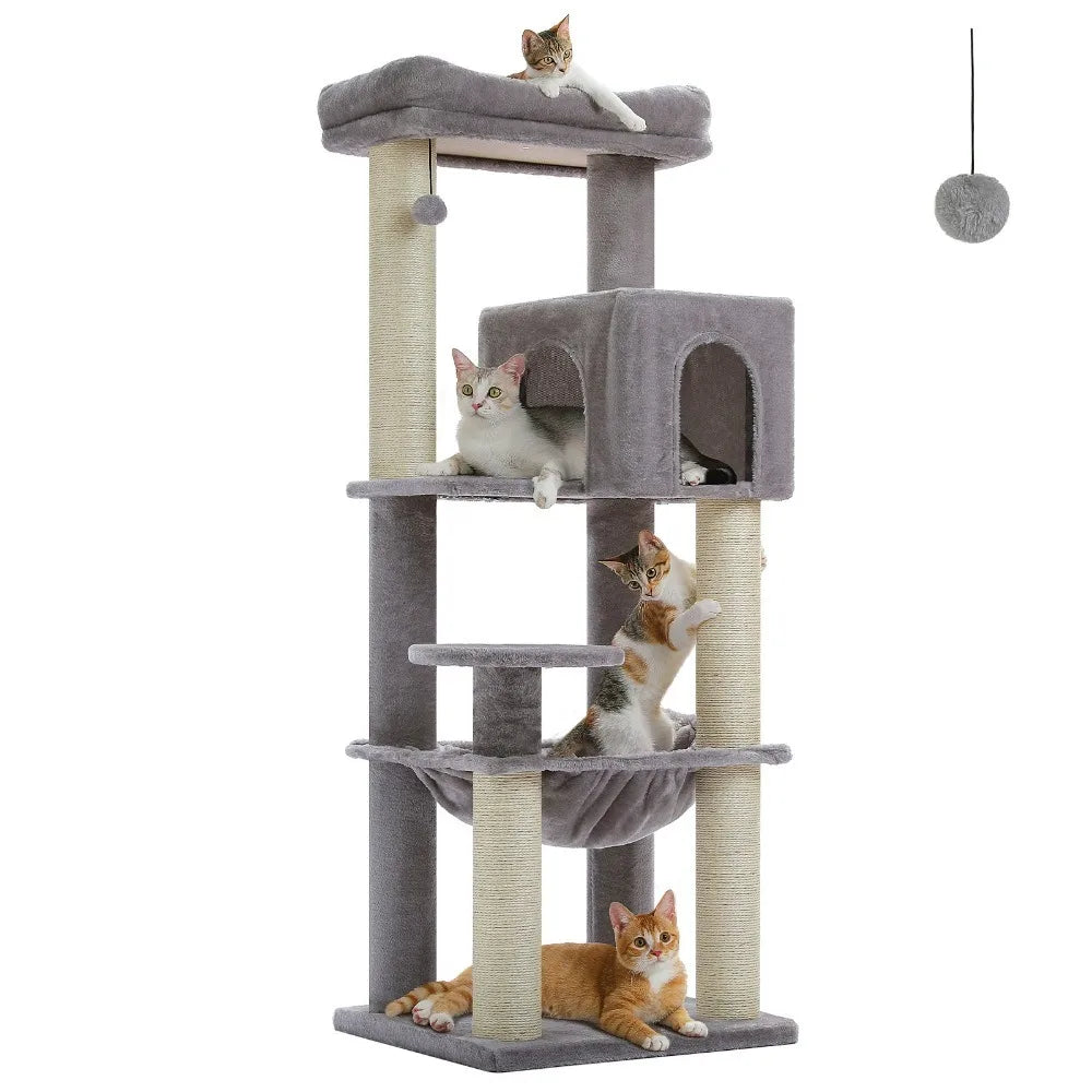 XL Large Cat Tree Tower with Thick Scratching Posts & Toy