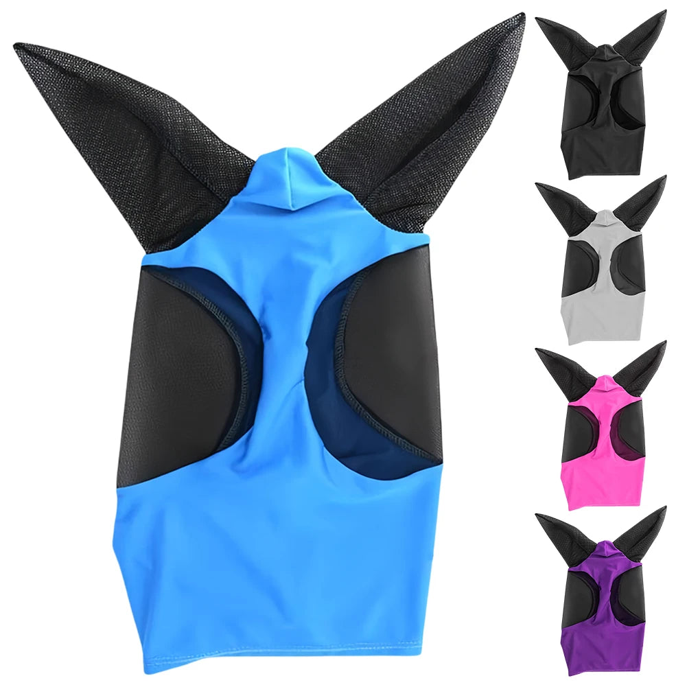 Anti Fly Stretchy Knitted Mesh Mask Breathable Anti Mosquito Mask Ear Protection Fly Mask Bonnet Net Anti-Worms