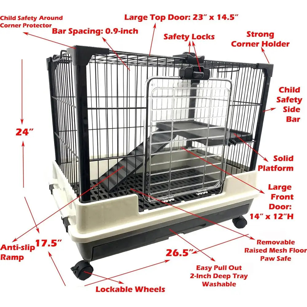 Large Multi-Level Indoor Small Animal Pet Cage - Whiskersnwigglesshop