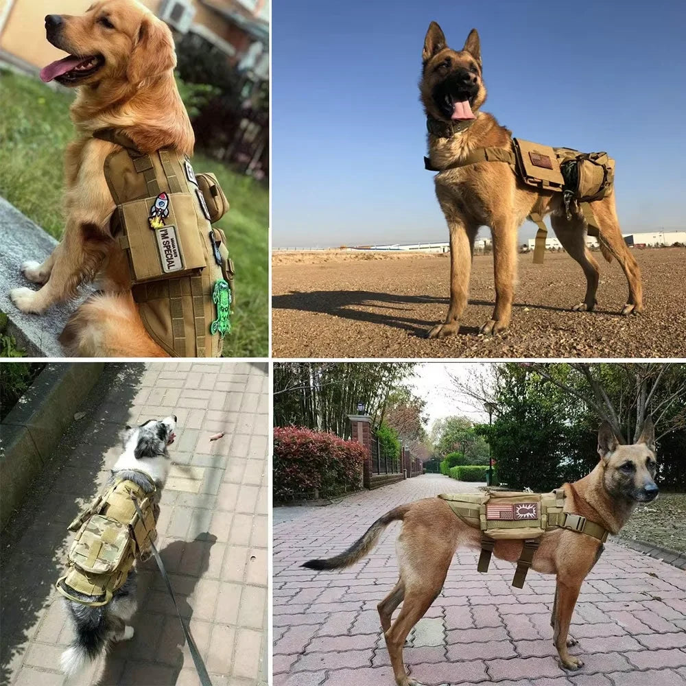 12 Pieces Tactical Patch Bundle For Dog Vest Harness (Harness not included)