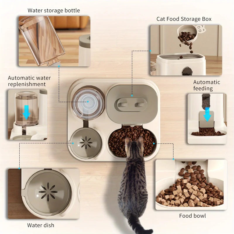 Automatic Feeder with Spill Proof Design for Small Medium Large Pets