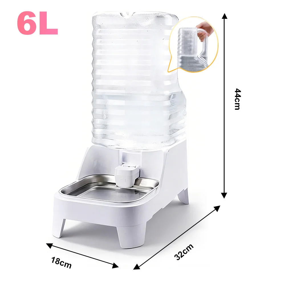 6L Gravity Pet Water Dispenser Large Capacity Automatic Dog Water Bowl