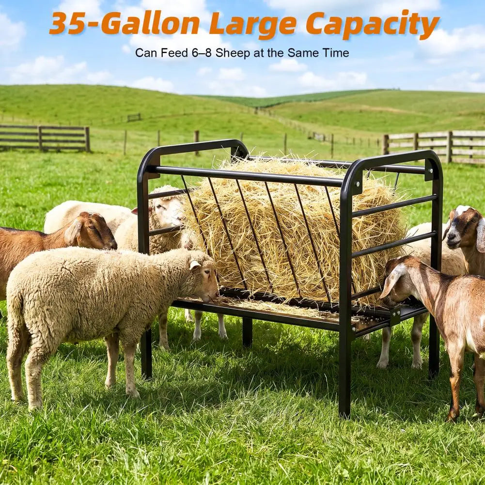 35 Gallon Livestock Forage 2 in 1 Galvanized Steel Heavy Duty Feeder - Whiskersnwigglesshop