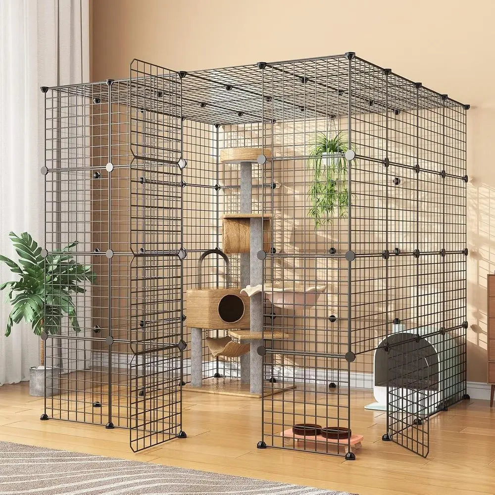 Large Cat Enclosure for Indoor With Detachable Panels