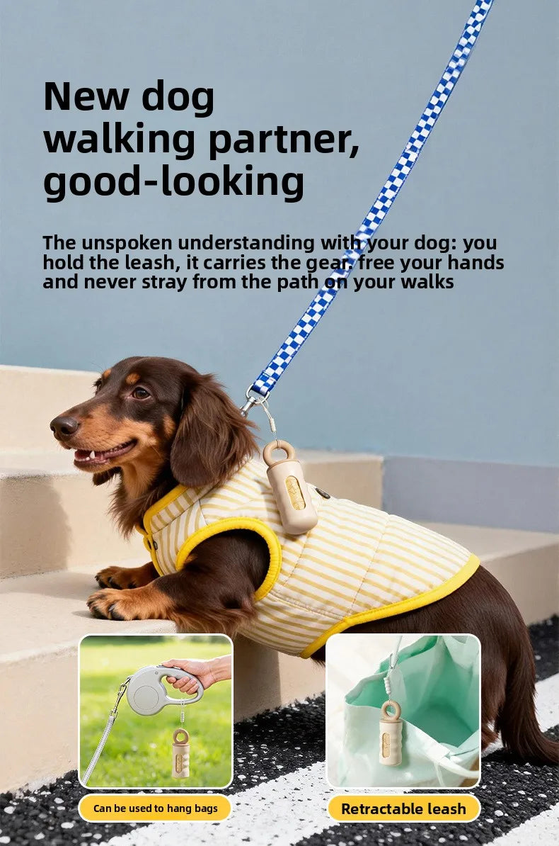 Cute Dog Poop Bag Dispenser with 4 Rolls Dog Waste Bags