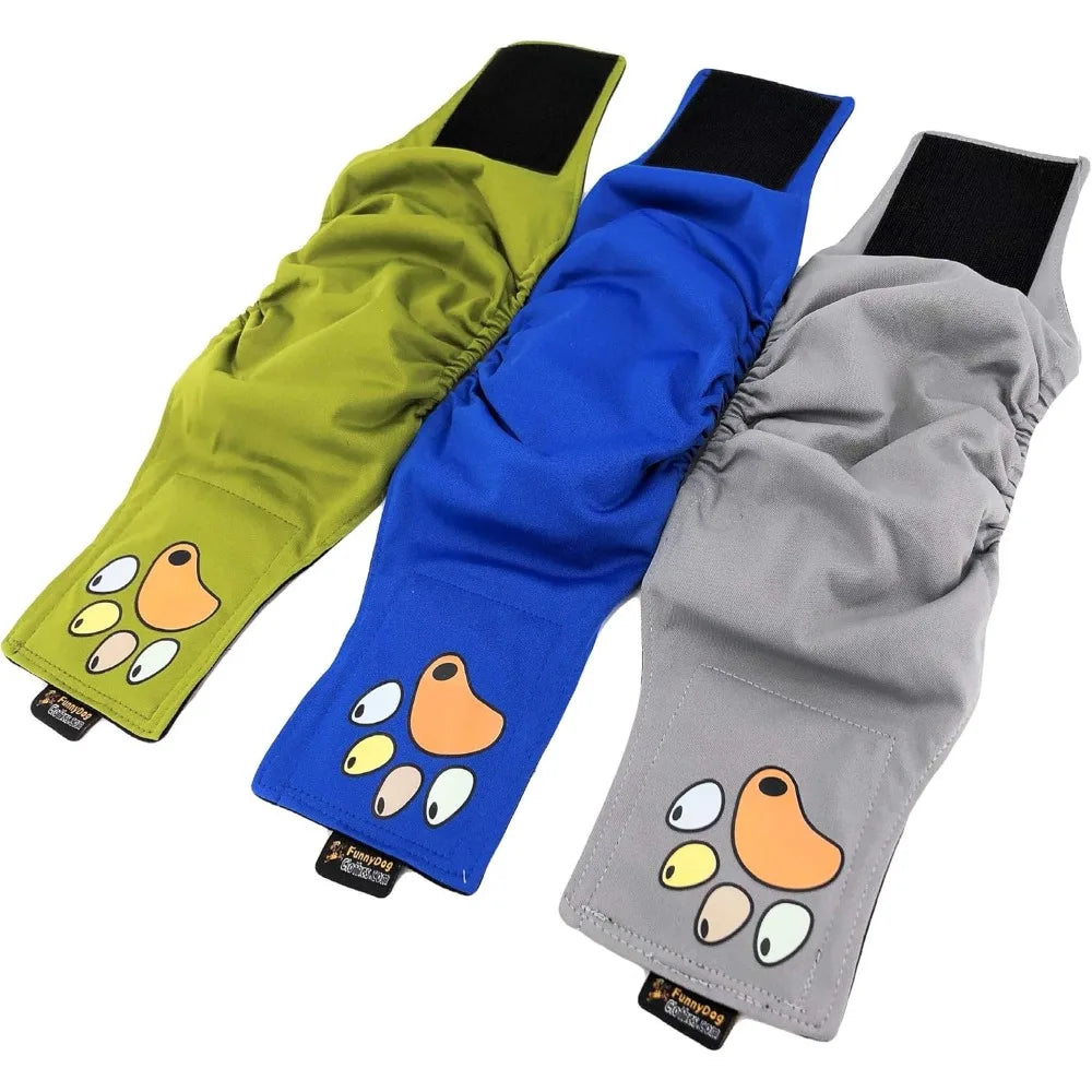 Pack of 6 Male Dog Diapers 4 - Layers of Absorbent Pads Waterproof Leak Proof Belly Band Wrap