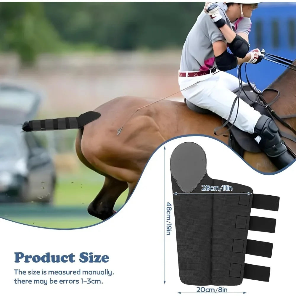 Adjustable Tail Guard with Magic Straps, Anti Rubbing Sleeve for Equestrian Riding Training