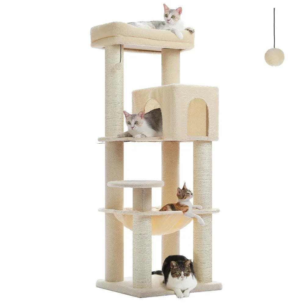 XL Large Cat Tree Tower with Thick Scratching Posts & Toy