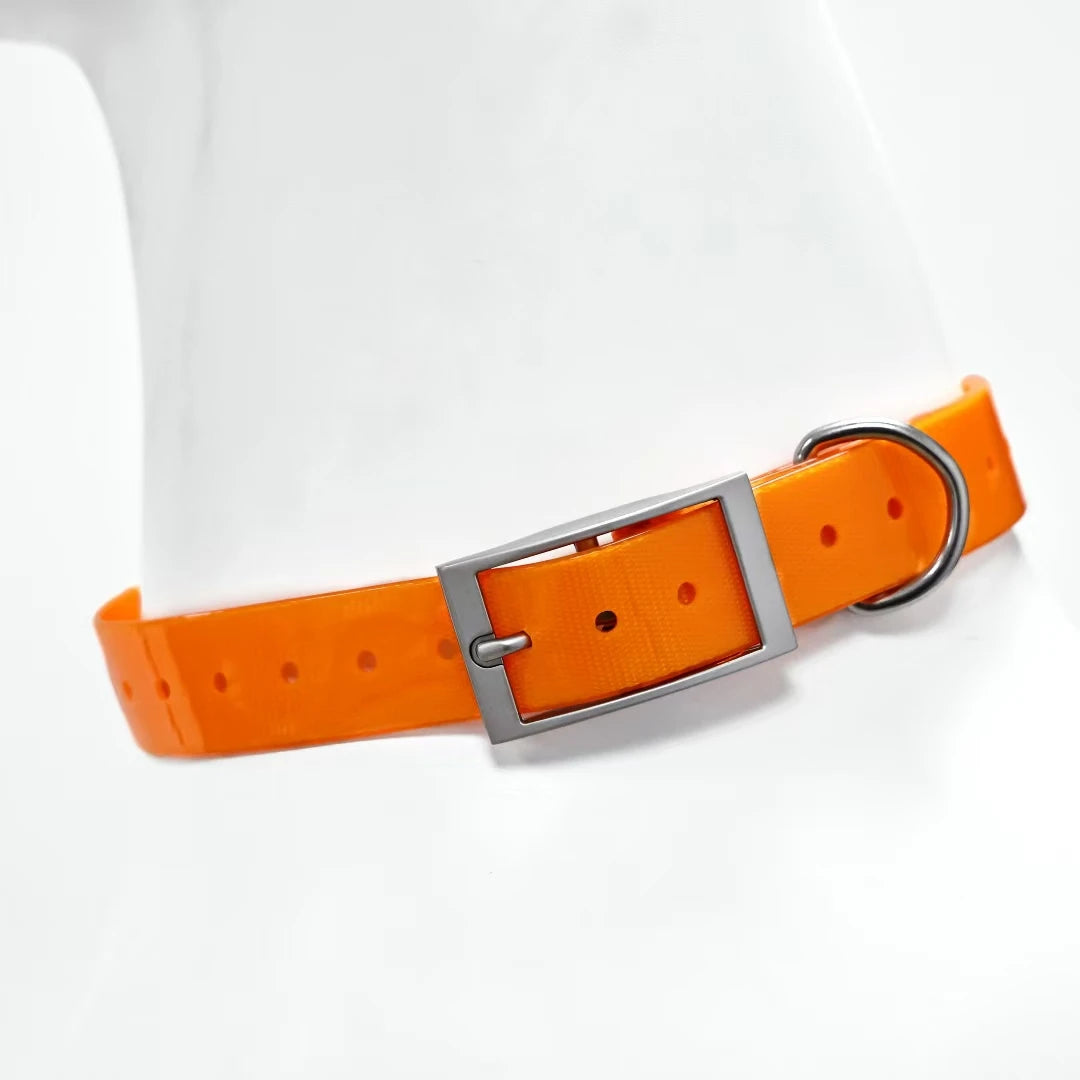 2.5cm Wide Heavy Duty TPU Waterproof Dog Collar in 8 Colors