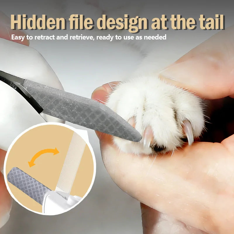 2‑in‑1 Pet Nail Clipper with LED Light & Nail File Pet Grooming Tool