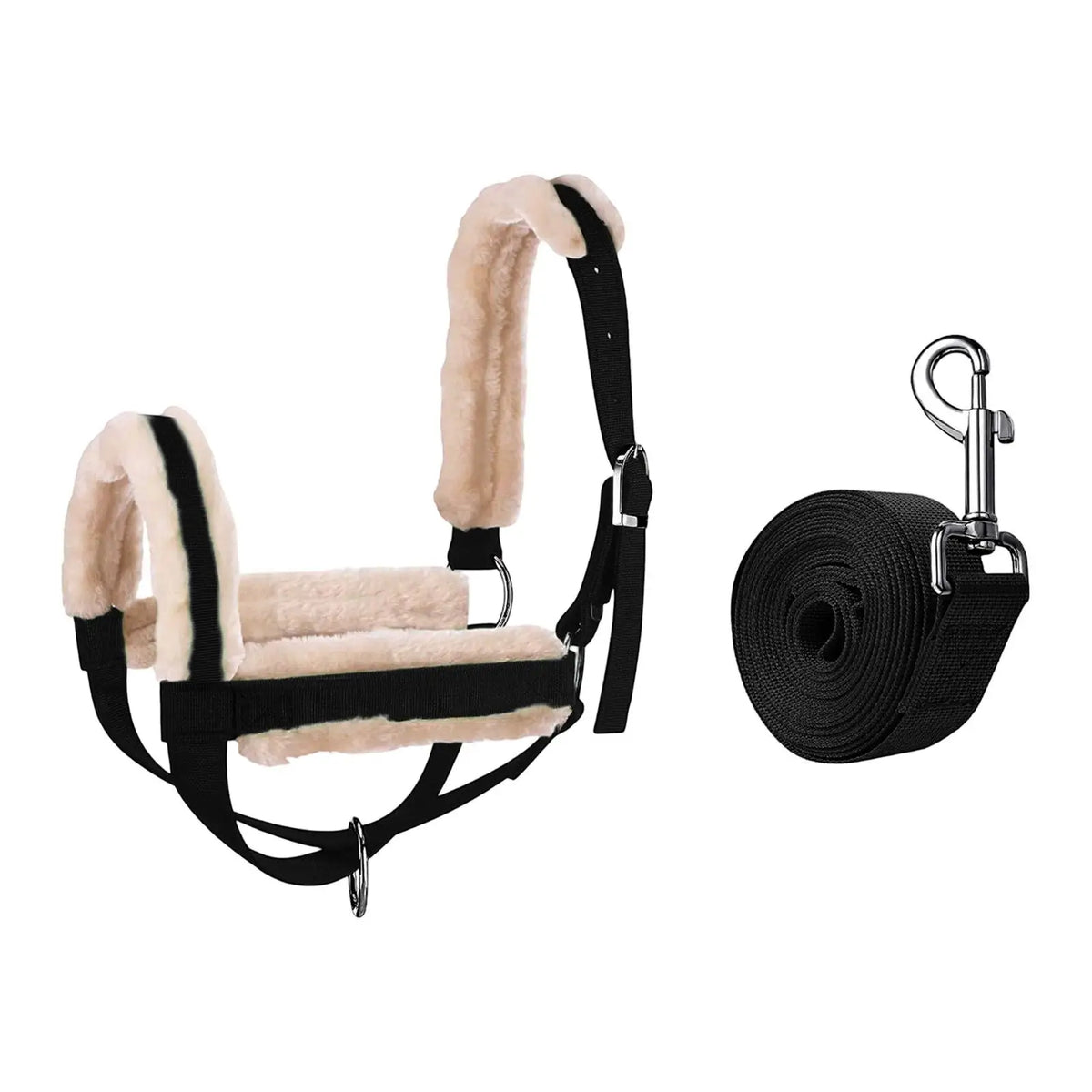 Professional Farm Ranch Animal Bridle Adjustable Nylon Halter with Lead Rope